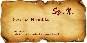 Szeicz Ninetta névjegykártya